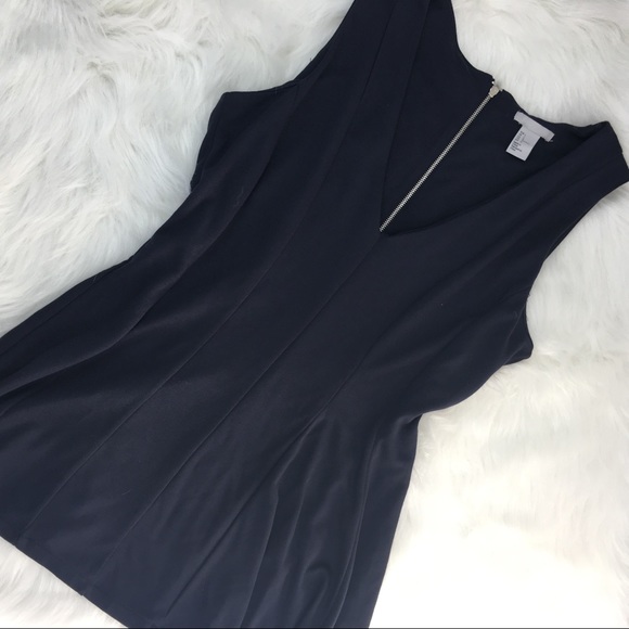 H&M Tops - Navy H&M Exposed Zipper Tank